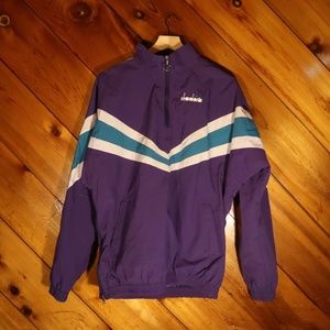 Diadora Fly AF Wind Jacket Purple Teal White Performance Sport Soccer Jacket